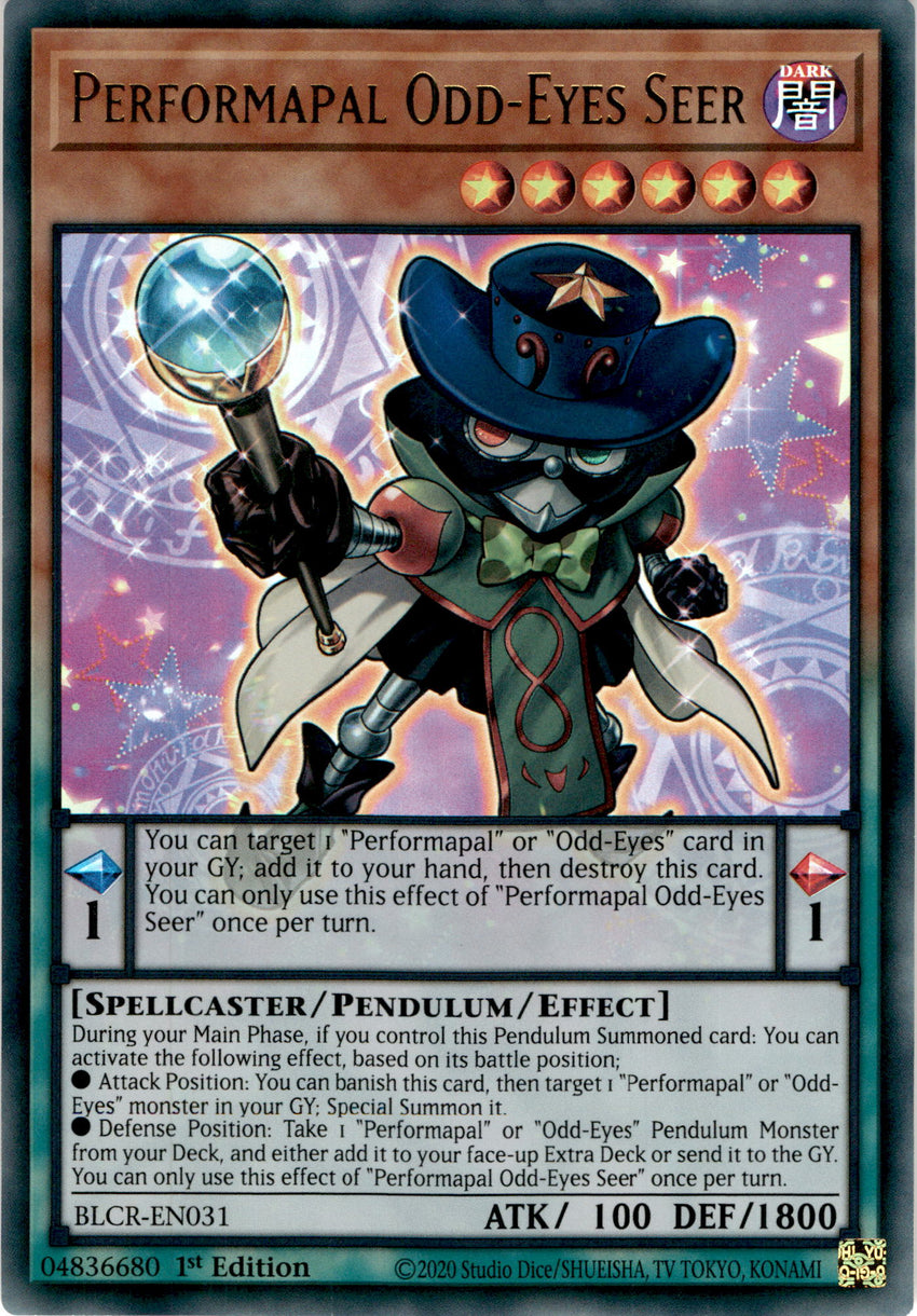 Performapal Odd-Eyes Seer - BLCR-EN031 - Ultra Rare 1st Edition