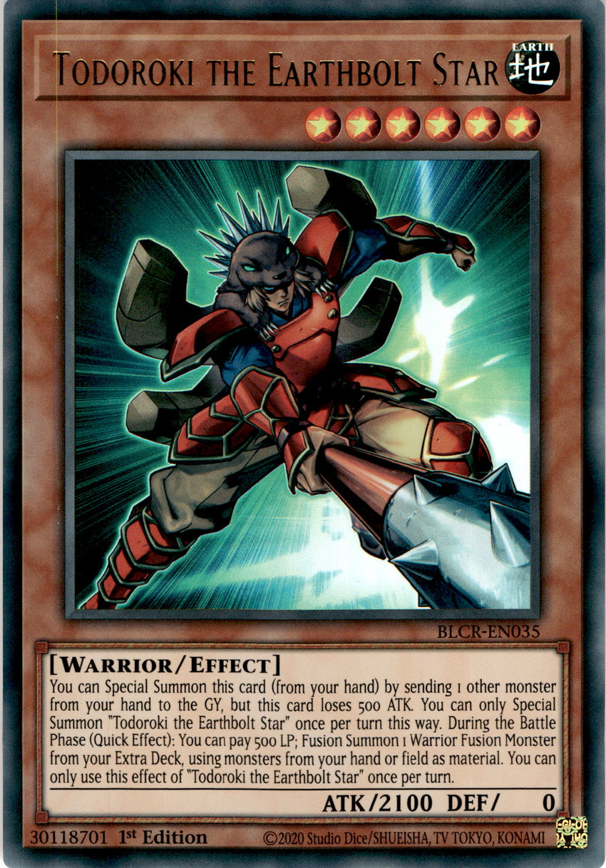 Todoroki the Earthbolt Star - BLCR-EN035 - Ultra Rare 1st Edition