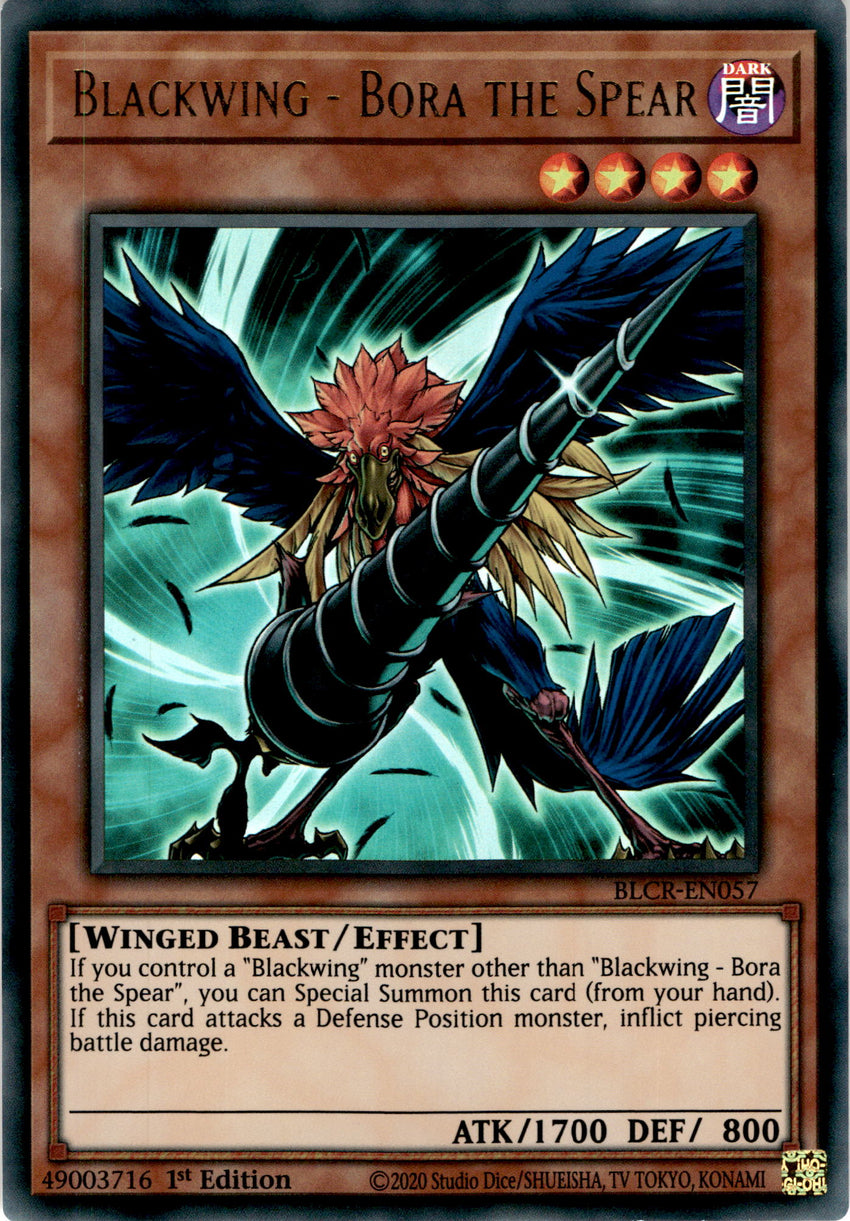 Blackwing - Bora the Spear - BLCR-EN057 - Ultra Rare 1st Edition