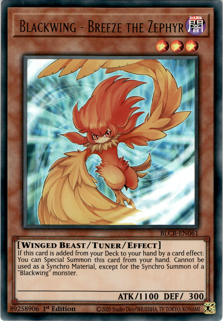 Blackwing - Breeze the Zephyr - BLCR-EN061 - Ultra Rare 1st Edition