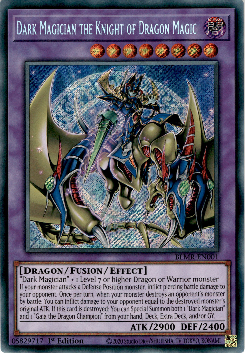 Dark Magician the Knight of Dragon Magic - BLMR-EN001 - Secret Rare 1st Edition