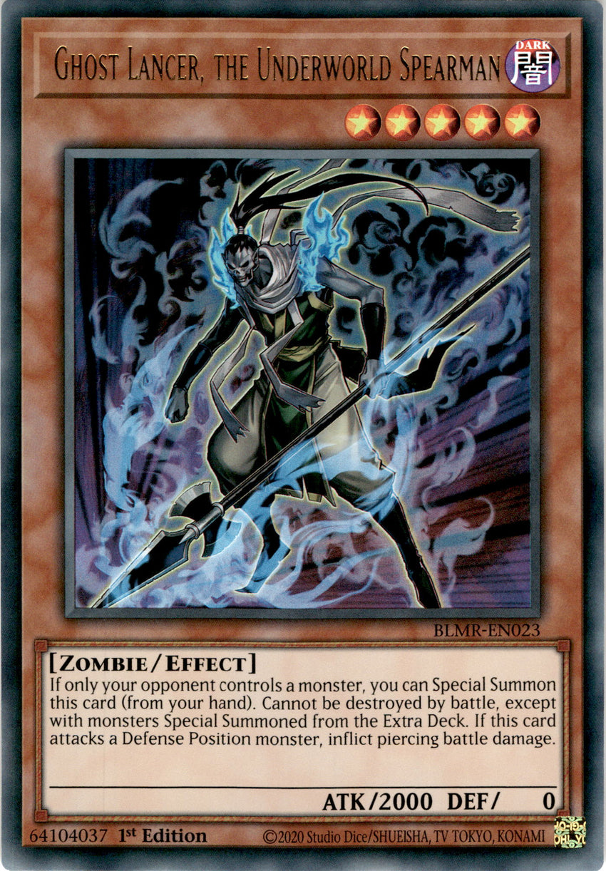 Ghost Lancer, the Underworld Spearman - BLMR-EN023 - Ultra Rare 1st Edition
