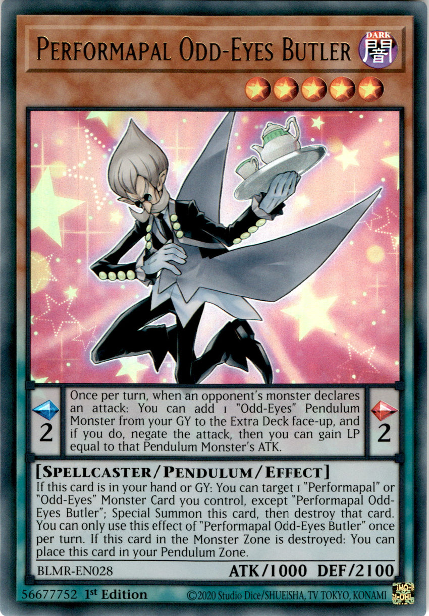 Performapal Odd-Eyes Butler - BLMR-EN028 - Ultra Rare 1st Edition