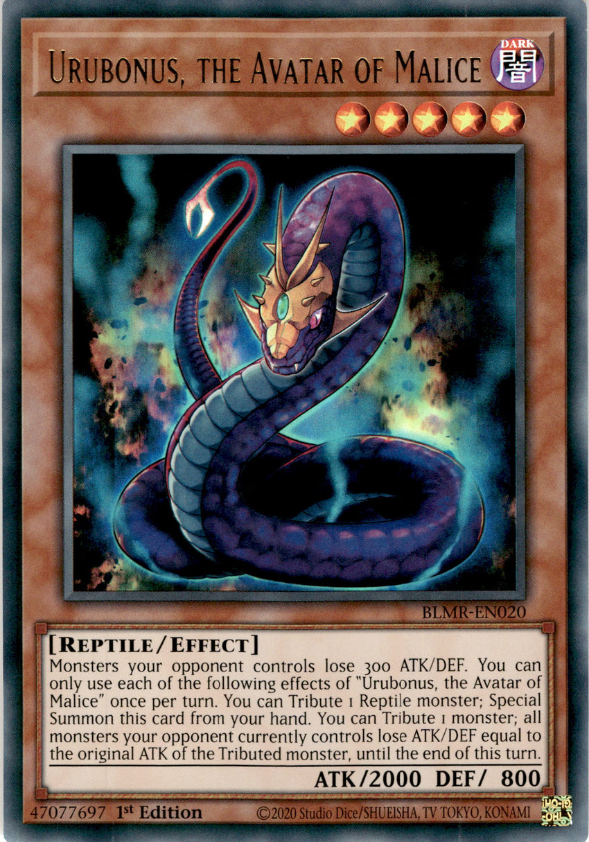 Urubonus, the Avatar of Malice - BLMR-EN020 - Ultra Rare 1st Edition