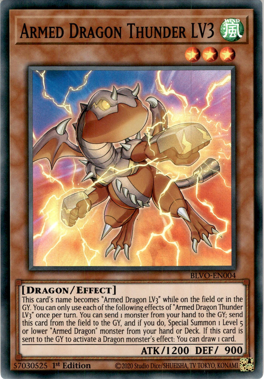 3x PLAYSET (3) Armed Dragon Thunder LV3 - BLVO-EN004 - Super Rare 1st Edition-Cherry Collectables