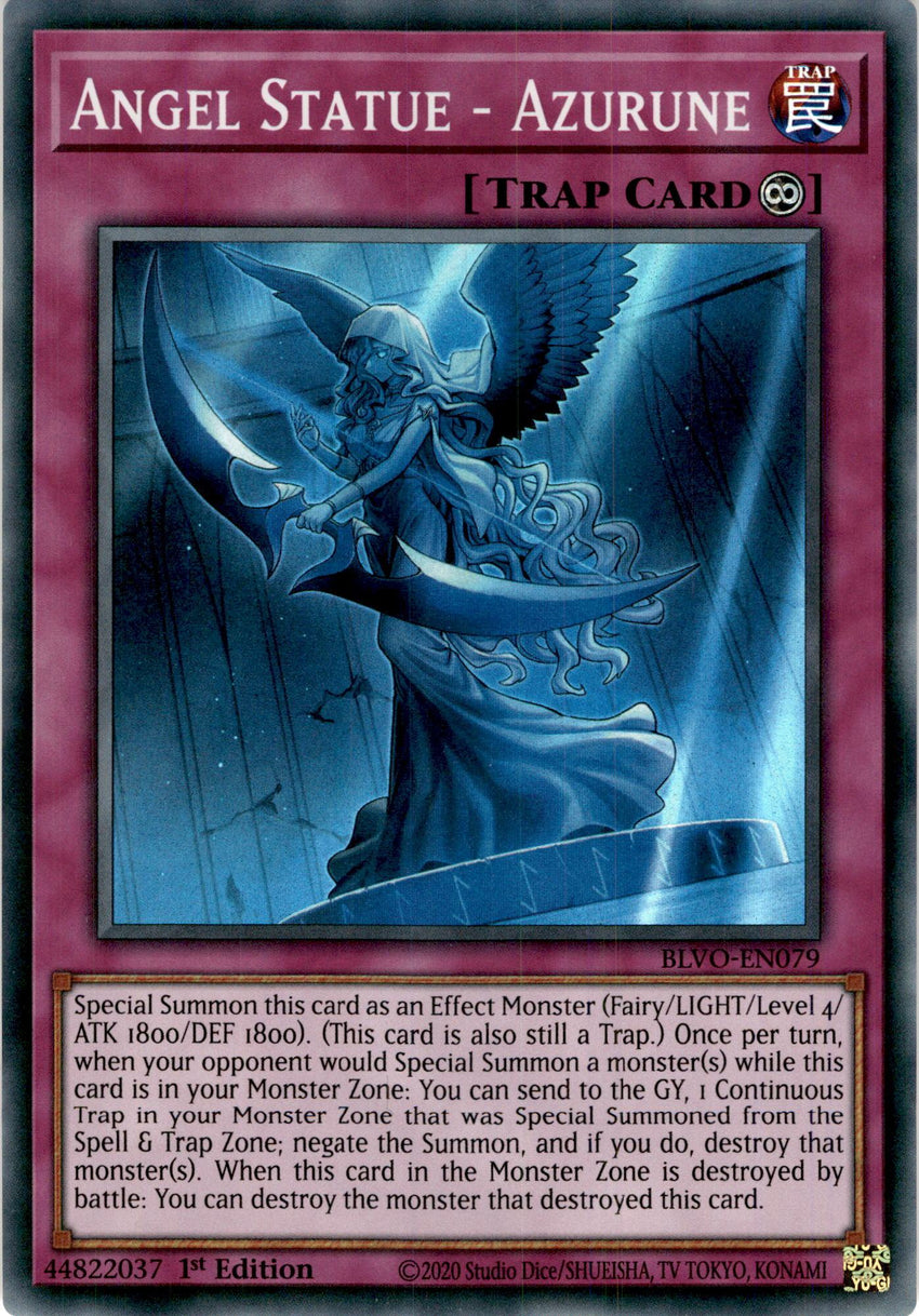 3x PLAYSET (3) Angel Statue - Azurune - BLVO-EN079 - Super Rare 1st Edition-Cherry Collectables