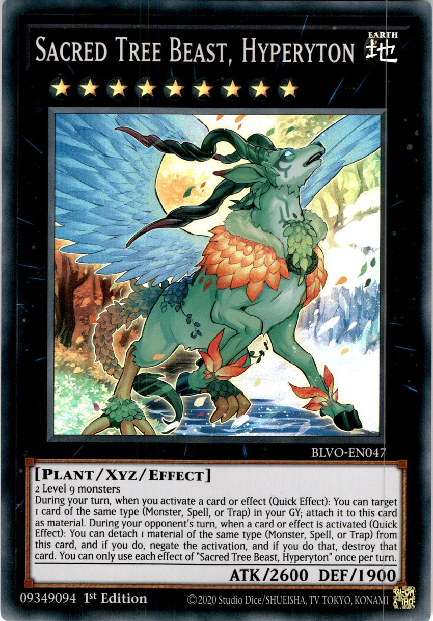 3x PLAYSET (3) Sacred Tree Beast, Hyperyton - BLVO-EN047 - Super Rare 1st Edition-Cherry Collectables