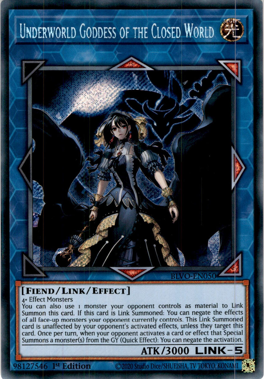 Underworld Goddess of the Closed World - BLVO-EN050 - Secret Rare 1st Edition-Cherry Collectables