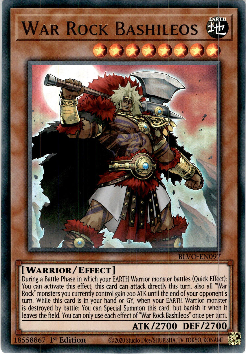 War Rock Bashileos - BLVO-EN097 - Ultra Rare 1st Edition-Cherry Collectables