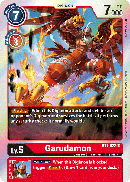 SUPER RARE Garudamon BT1-022 - Digimon Release Special Booster VER 1.0-Cherry Collectables