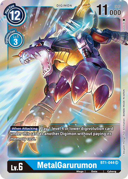BT1 SUPER RARE MetalGarurumon BT1-044 - Digimon Release Special Booster VER 1.0-Cherry Collectables