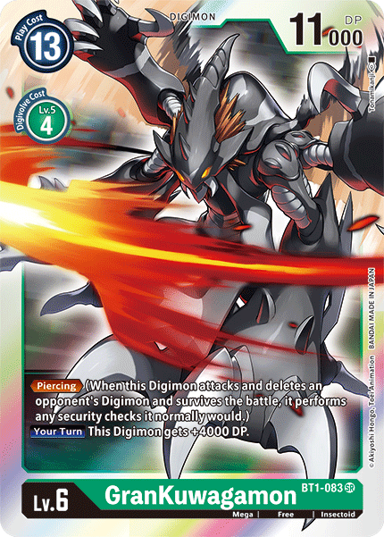 SUPER RARE GranKuwagamon BT1-083 - Digimon Release Special Booster VER 1.5-Cherry Collectables
