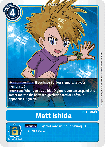 BT1 RARE Matt Ishida BT1-086 - Digimon Release Special Booster VER 1.0-Cherry Collectables