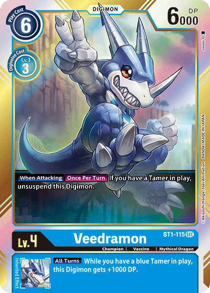 SECRET RARE Veedramon BT1-115 - Digimon Release Special Booster VER 1.0-Cherry Collectables
