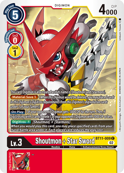 Shoutmon + Star Sword BT11-009 - Common BT11 Dimensional Phase
