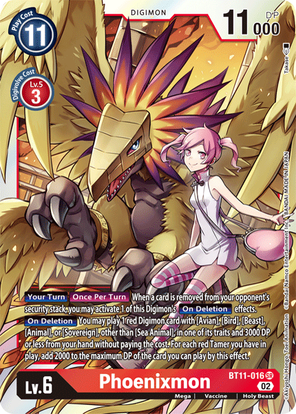 Phoenixmon BT11-016 - Super Rare BT11 Dimensional Phase