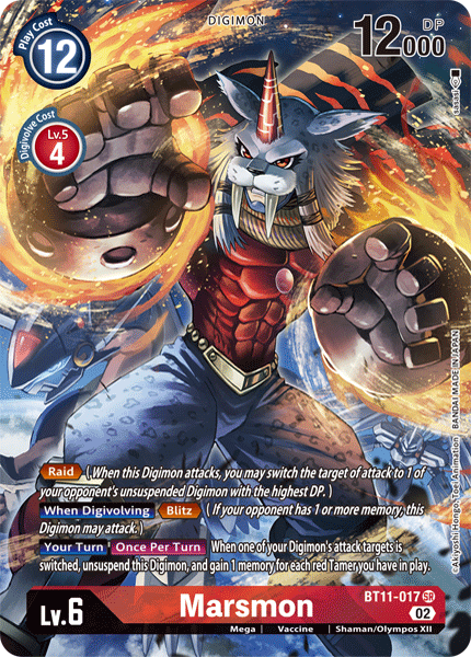 Marsmon (Alternate Art) BT11-017 - Super Rare BT11 Dimensional Phase