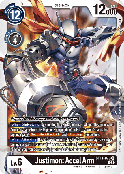 Justimon: Accel Arm BT11-073 - Uncommon BT11 Dimensional Phase