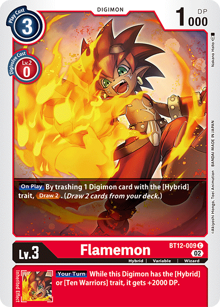 Flamemon BT12-009 - Common BT12 Across Time
