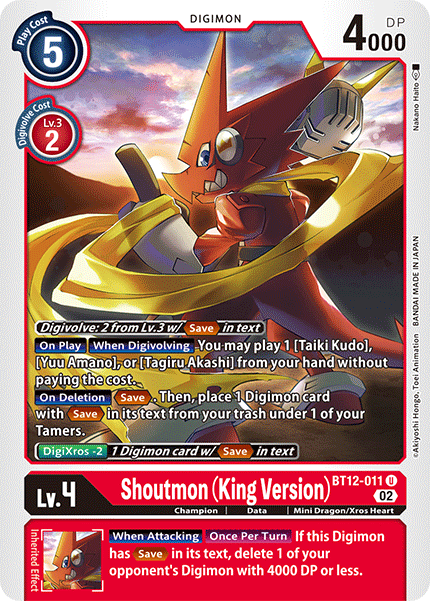 Shoutmon (King Version) BT12-011 - Uncommon BT12 Across Time