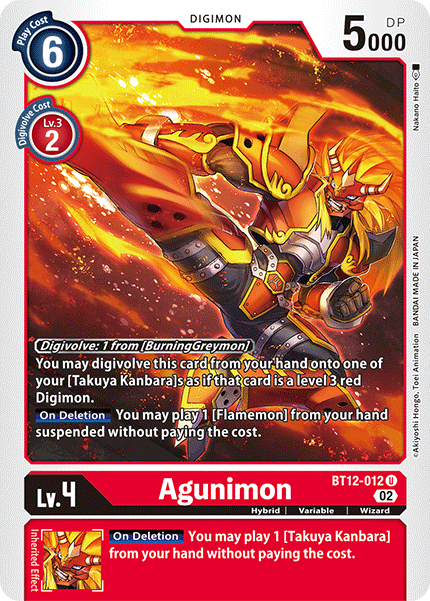 Agunimon BT12-012 - Uncommon BT12 Across Time