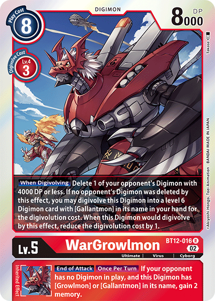 WarGrowlmon BT12-016 - Rare BT12 Across Time