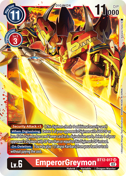 EmperorGreymon BT12-017 - Super Rare BT12 Across Time
