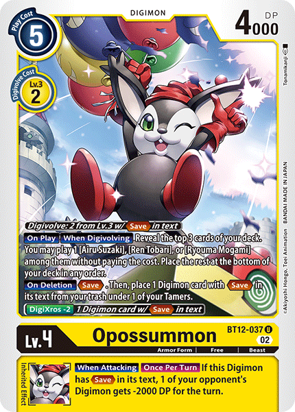 Opossumon BT12-037 - Uncommon BT12 Across Time
