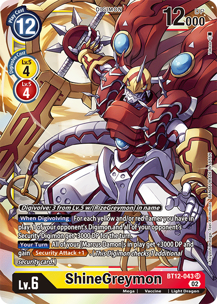 ShineGreymon BT12-043 - Super Rare BT12 Across Time