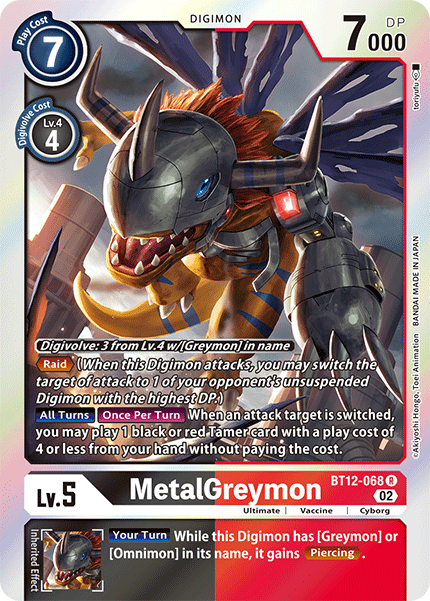 MetalGreymon BT12-068 - Rare BT12 Across Time