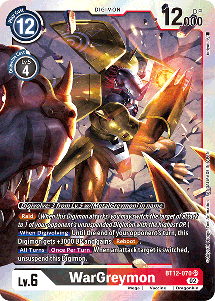 WarGreymon BT12-070 - Super Rare BT12 Across Time