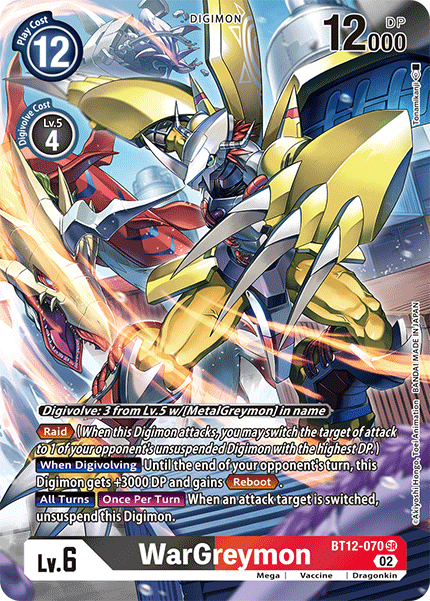 WarGreymon (Alternate Art) BT12-070 - Super Rare BT12 Across Time