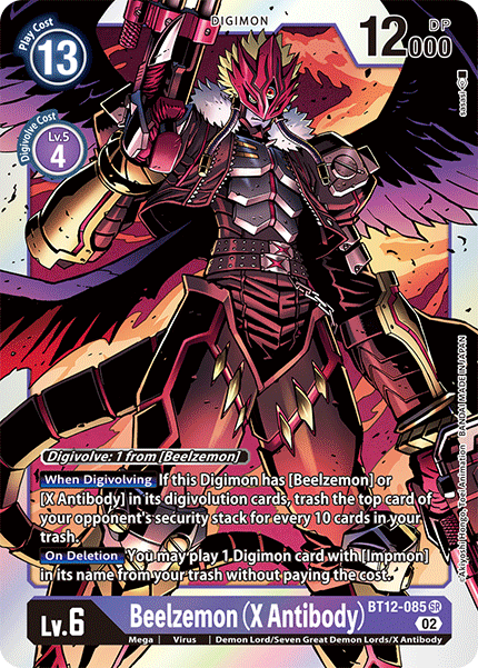 Beelzemon (X Antibody) BT12-085 - Super Rare BT12 Across Time