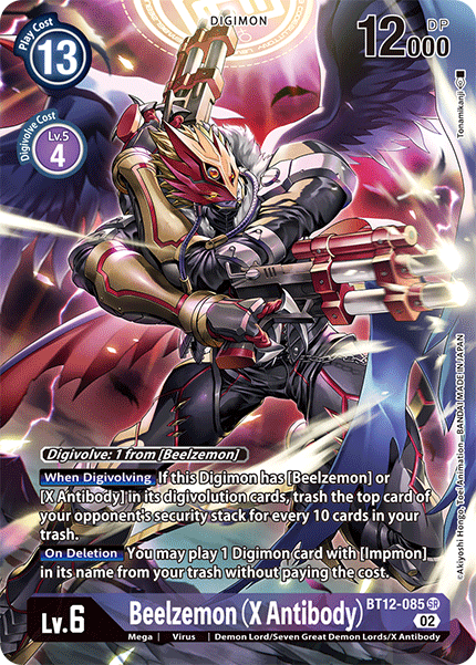 Beelzemon (X Antibody) (Alternate Art) BT12-085 - Super Rare BT12 Across Time