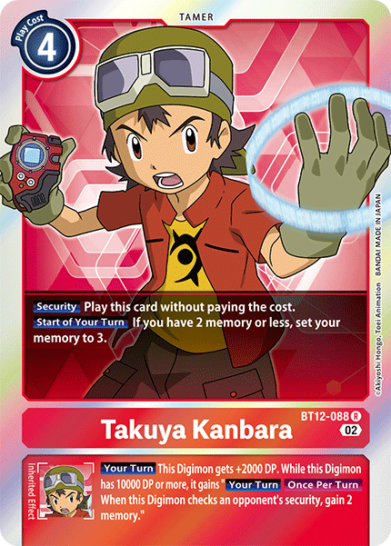 Takuya Kanbara BT12-088 - Rare BT12 Across Time