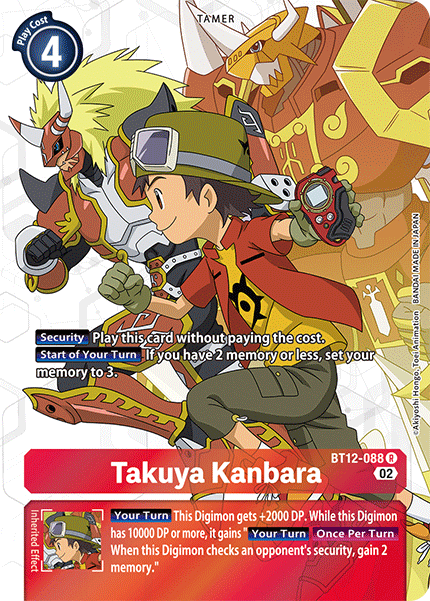 Takuya Kanbara (Alternate Art) BT12-088 - Rare BT12 Across Time