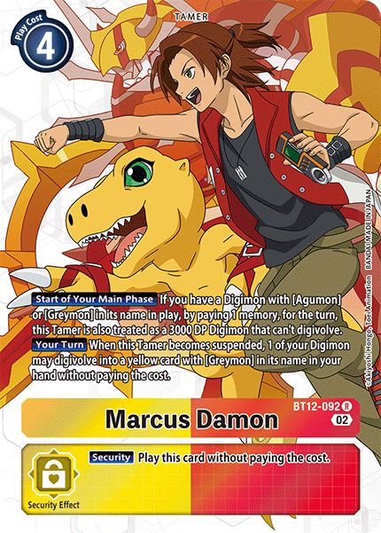 Marcus Damon (Alternate Art) BT12-092 - Rare BT12 Across Time