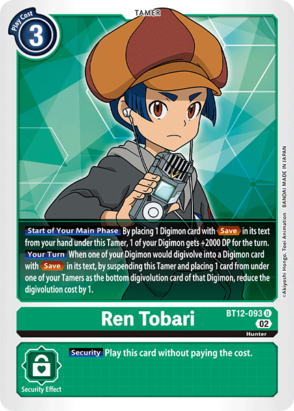 Ren Tobari BT12-093 - Uncommon BT12 Across Time