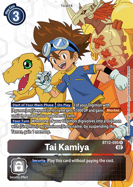 Tai Kamiya (Alternate Art) BT12-095 - Rare BT12 Across Time