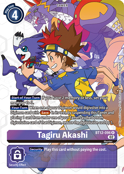 Tagiru Akashi (Alternate Art) BT12-096 - Rare BT12 Across Time
