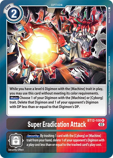 Super Eradication Attack BT12-108 - Rare BT12 Across Time