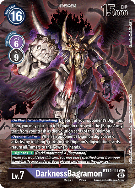 DarknessBagramon (Alternate Art) BT12-111 - Secret Rare BT12 Across Time