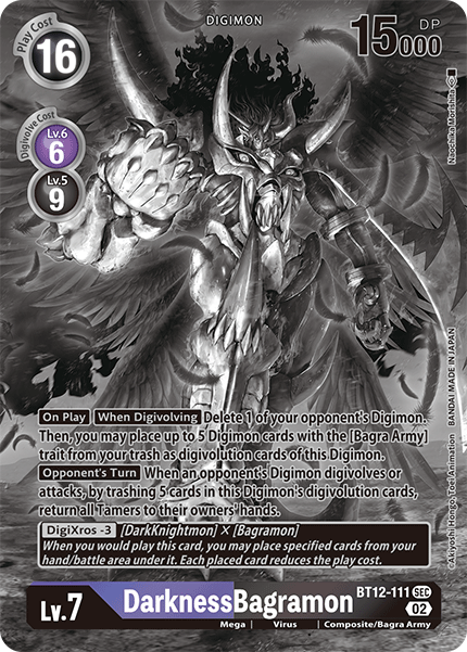 DarknessBagramon (Alternate Art) (Black & White) BT12-111 - Secret Rare BT12 Across Time