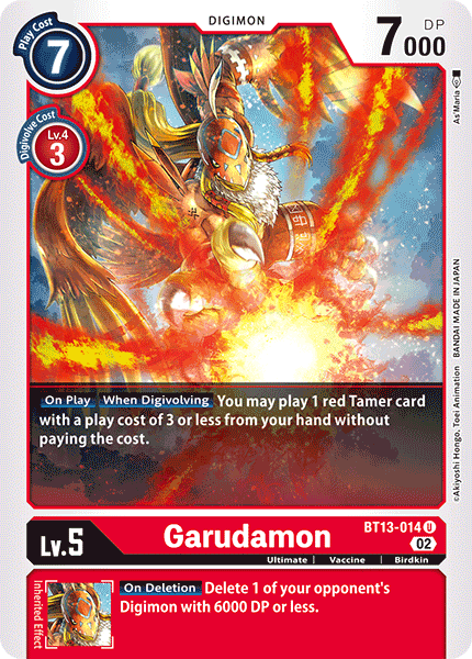 Garudamon BT13-014 - Uncommon BT13 Versus Royal Knights