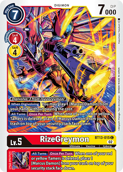 RizeGreymon BT13-015  - Common BT13 Versus Royal Knights