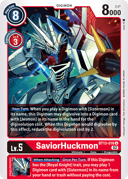 SaviorHuckmon BT13-016 - Uncommon BT13 Versus Royal Knights