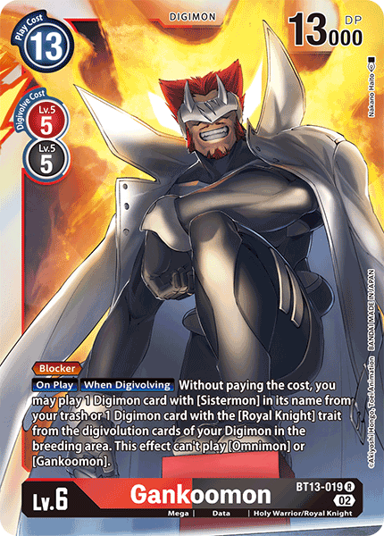 Gankoomon BT13-019 - Rare BT13 Versus Royal Knights