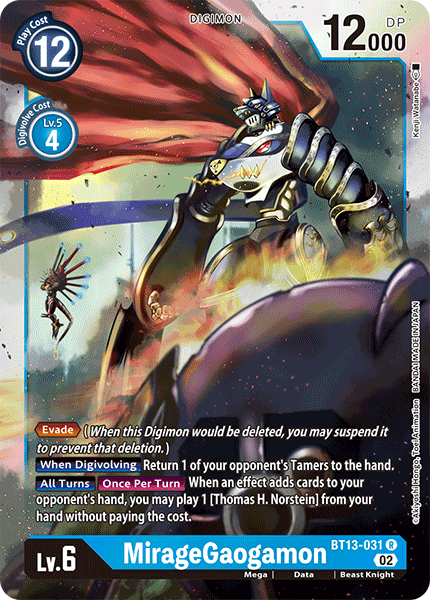 MirageGaogamon BT13-031 - Rare BT13 Versus Royal Knights