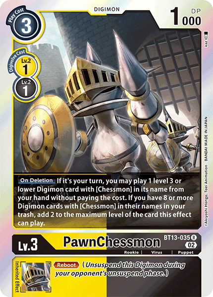 PawnChessmon BT13-035 - Rare BT13 Versus Royal Knights