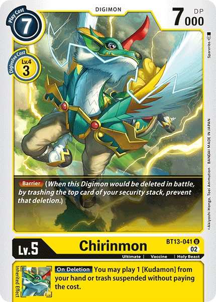 Chirinmon BT13-041 - Uncommon BT13 Versus Royal Knights